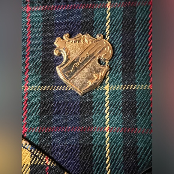 MAC Noble Knights Collection Plaid Coin Purse Makeup Cosmetics Bag Tartan Studs - Picture 2 of 6